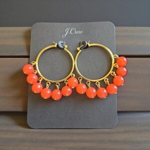 J. Crew Gold Earrings with Vibrant Beads
